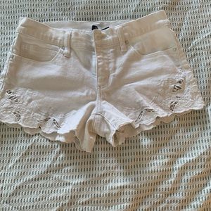 Denim white shorts